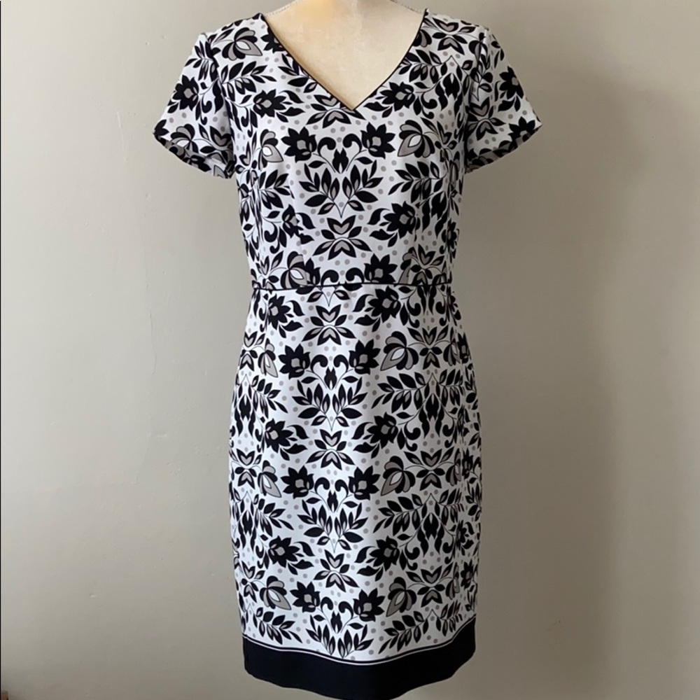 Ann Taylor 4 Short Sleeved V-Neck Floral Dress